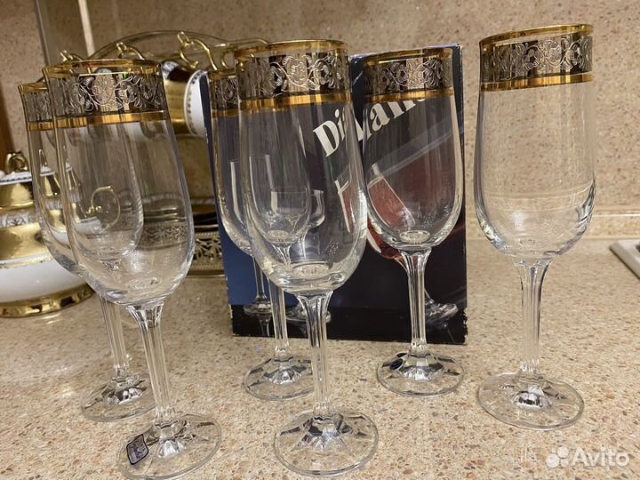 Фужеры рюмки богемия