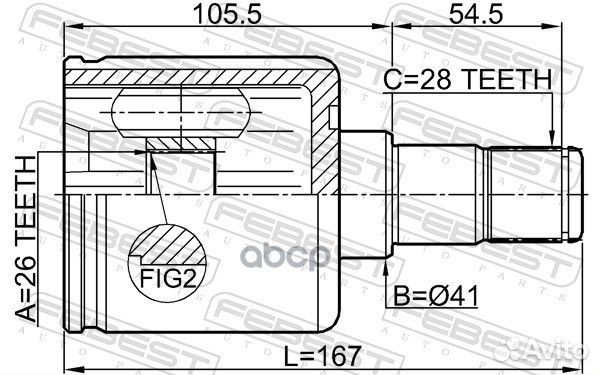 ШРУС внутренний правый 26X41X28 KIA ceed 2006-2012
