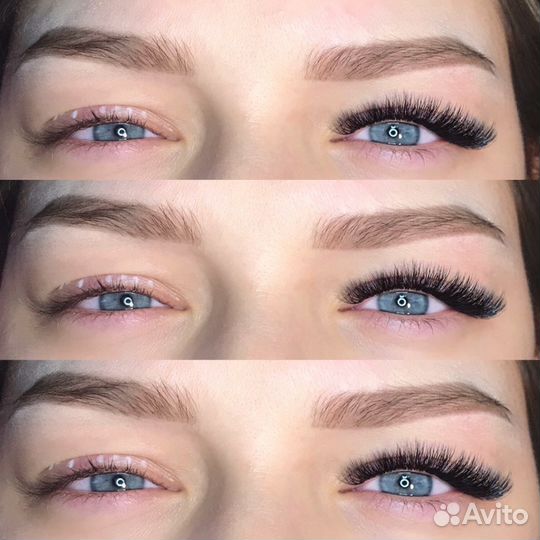 Наращивание, ламинирование ресниц, пудровые брови