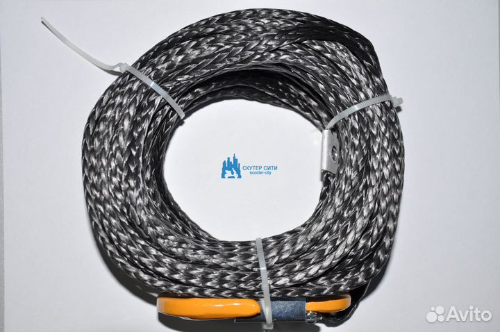 Трос синтетический 15 метров 6.3 мм. 3800кг c крюк