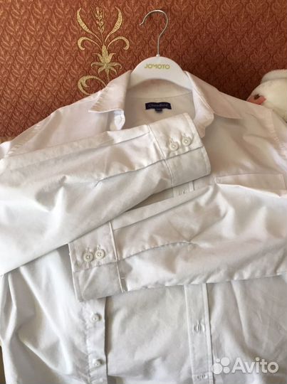 Белые рубашки с коротким рукавом р 152 и 158