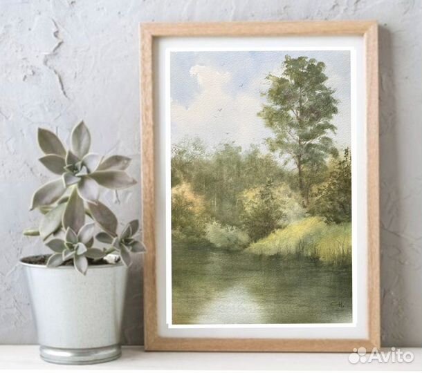 Картина пейзаж акварель