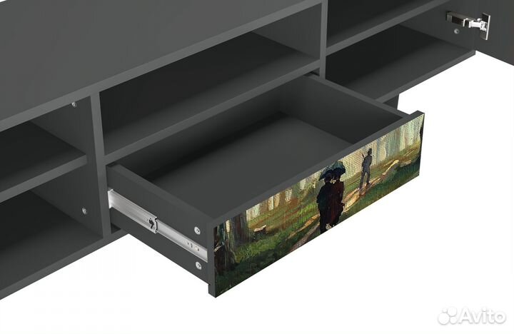 Тв-тумба T6 - Антрацит - Rain in the Oak Forest