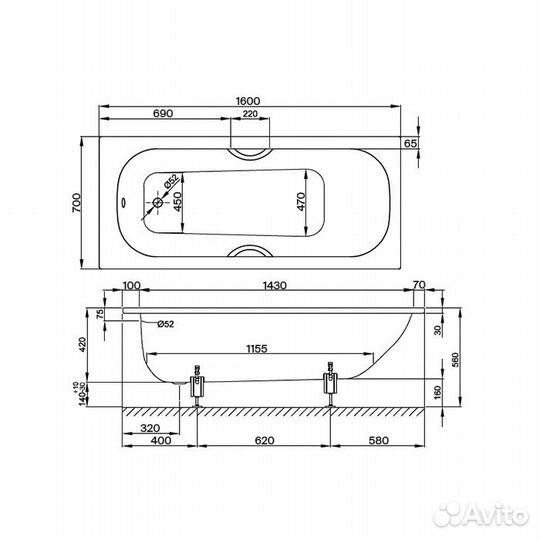 Ванна Bette Form 2942-000 160*70