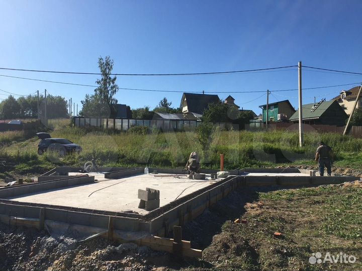 Фундамент, лента бетонная, блоки фбс, забор