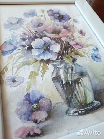 Картина акварель цветы