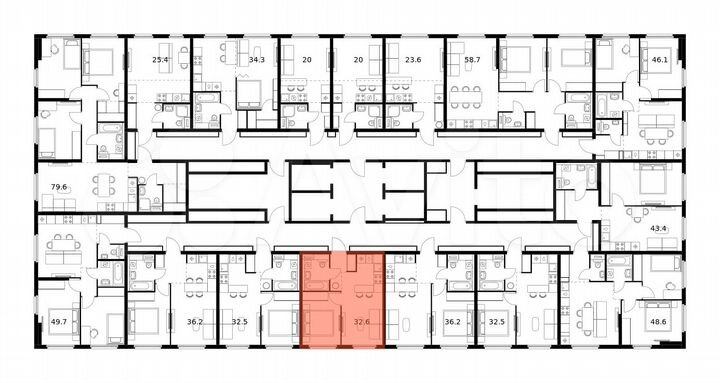 1-к. квартира, 32,6 м², 8/25 эт.