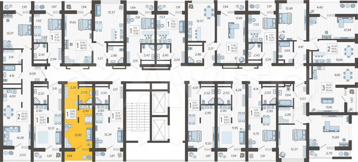 Квартира-студия, 23,6 м², 13/19 эт.
