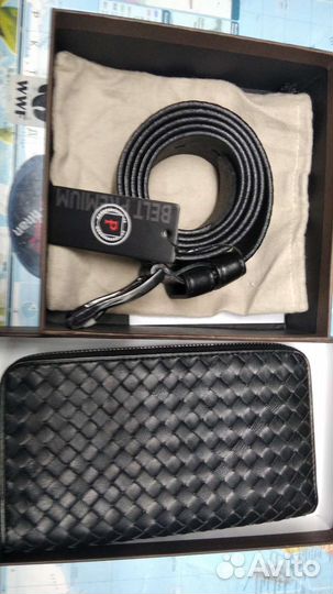 Ремень и барсетка из кожи