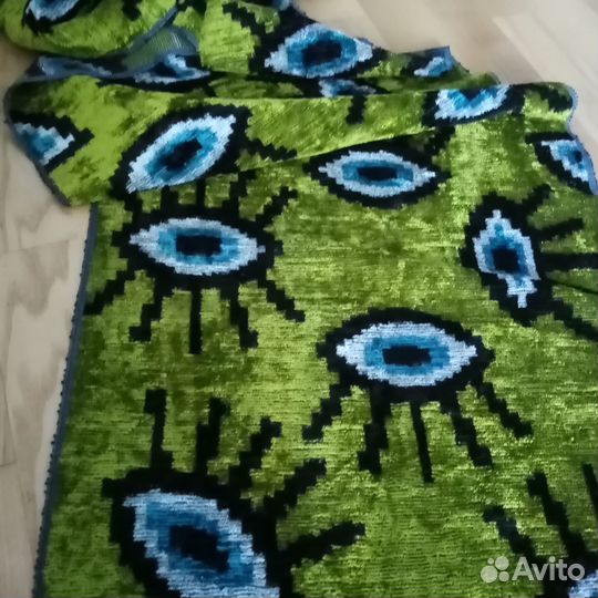 Узбекский шелковый бархат Бахмаль. Икат