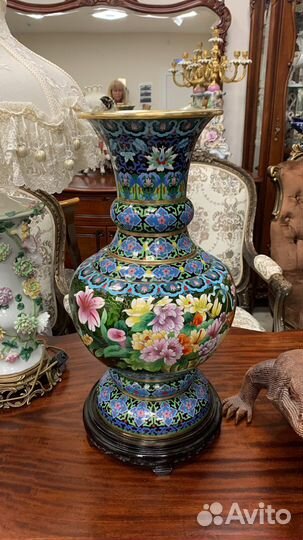 Огромная ваза Клуазоне Китай 58 см