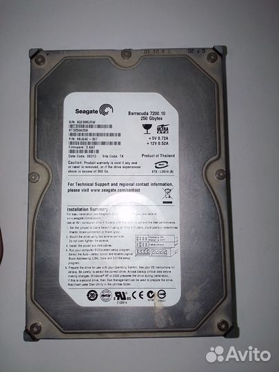Жесткий диск IDE Seagate Barracuda 250 GB