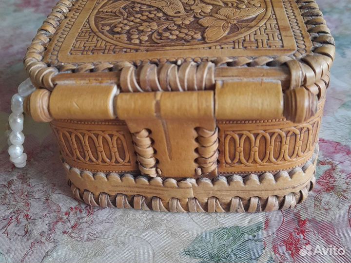 Шкатулка для украшений из бересты