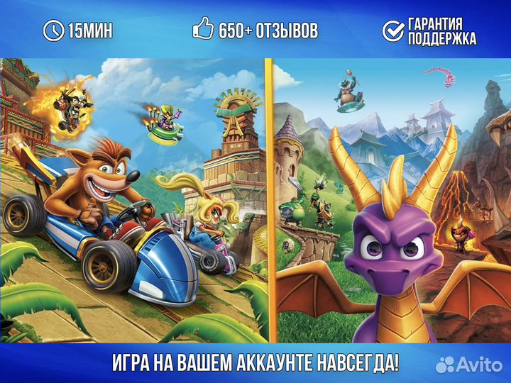 Crash Team Racing Nitro + Spyro 2в1 PS4 PS5