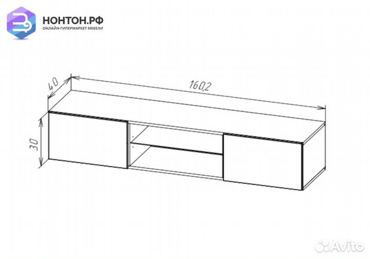 Шкаф навесной Point тип-33 белый глянец / белый ма