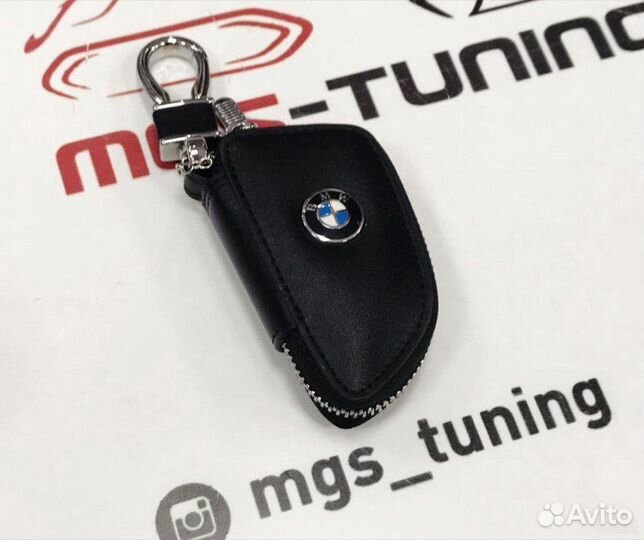 Чехол для ключа BMW черный на молнии стиль 2