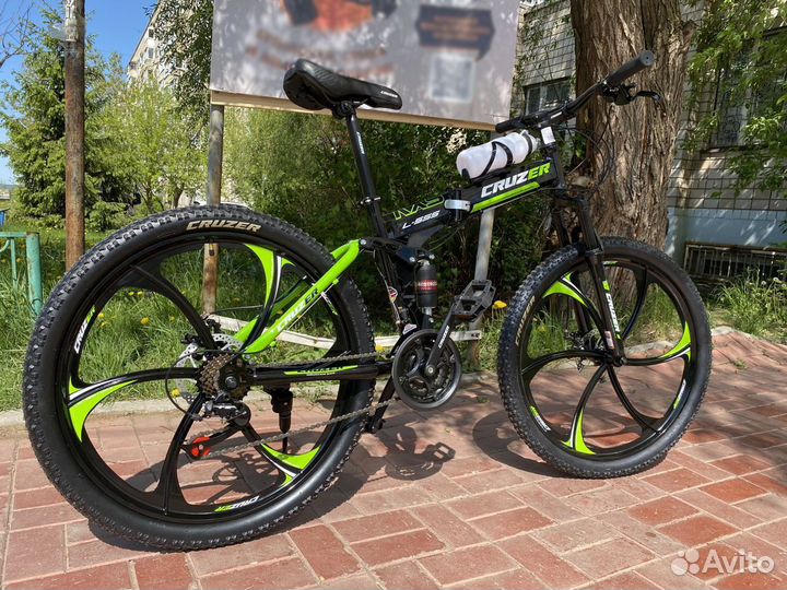 Горный велосипед с литыми черно-зеленый