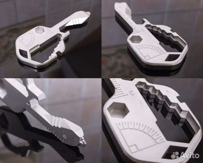 Брелок Мультитул 25 в 1 - Ключ Гаечный, Открывашка