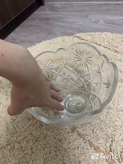 Ваза для фруктов, салатница хрусталь