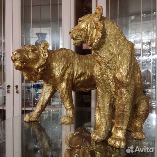 Статуэтки тигра и тигрицы интерьерные