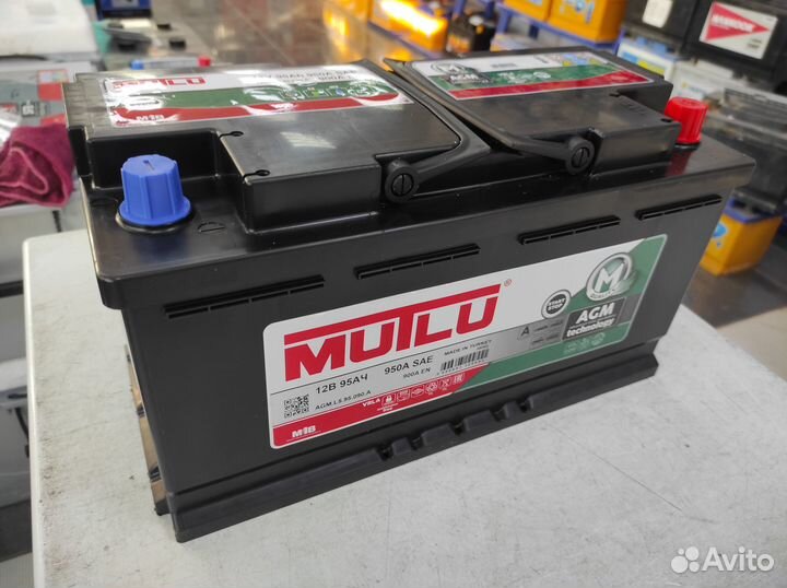Аккумулятор 95Ач AGM Mutlu 900A start-stop EK950