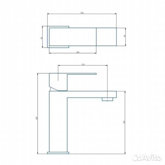 Смеситель для раковины Haiba HB10803-2, сталь