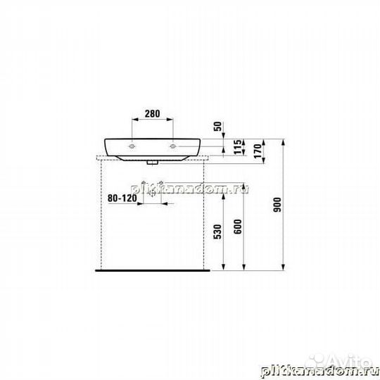 Laufen Pro A 8.1895.3.000.104.1 раковина 65х48