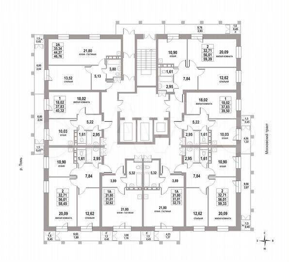 1-к. квартира, 39,5 м², 5/22 эт.
