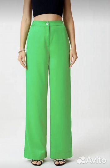 Атласные брюки палаццо