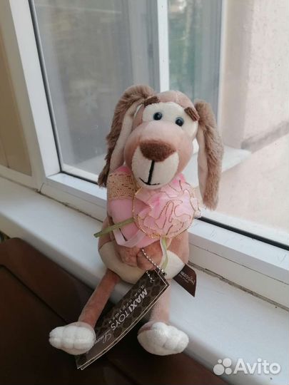 Собака с сердечком мягкая игрушка