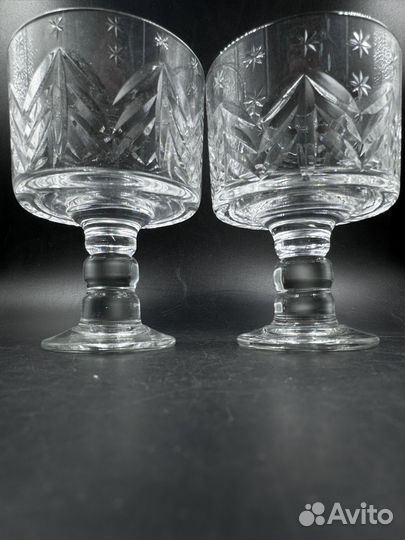 Бокалы советские хрустальные 2 штуки Гусь-Хрусталь