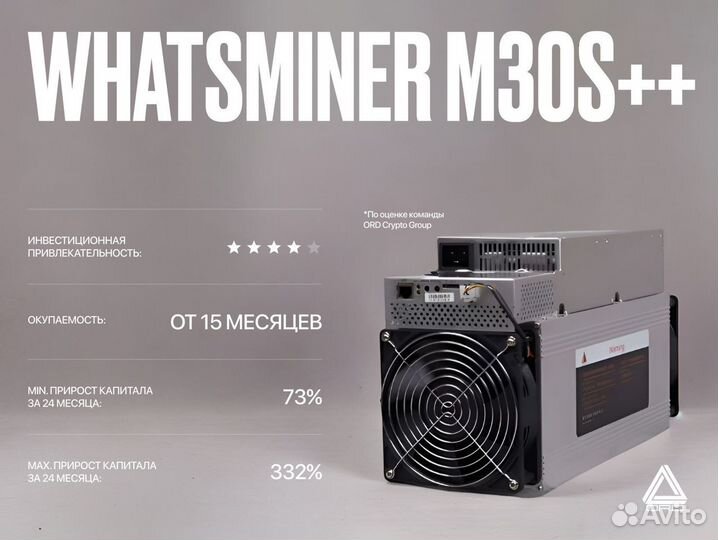 Asic майнер Whatsminer M30S++