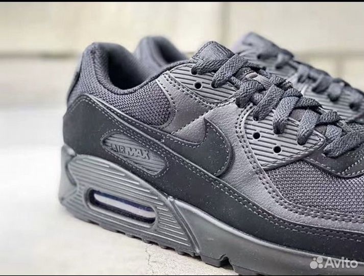 Кроссовки nike air max 90 черные люкс