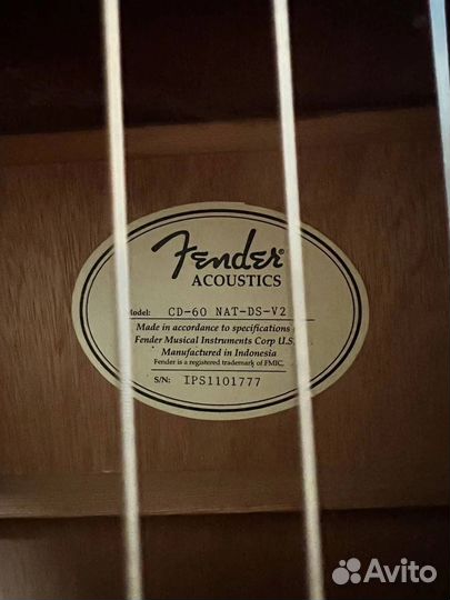 Аккустическая гитара fender cd 60