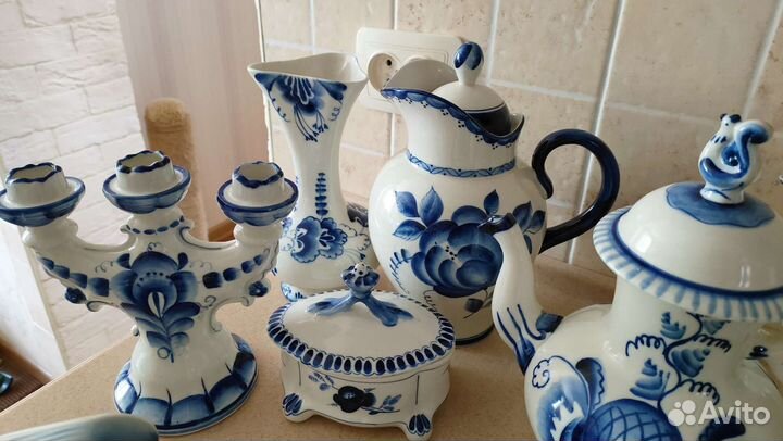 Фарфоровая посуда СССР Гжель