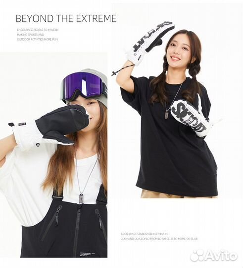 Зимние варежки LDski Brife. Черный