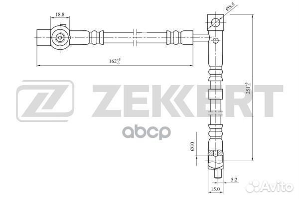 Шланг тормозной передний левый Nissan Primera (P12