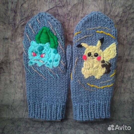 Варежки с вышивкой