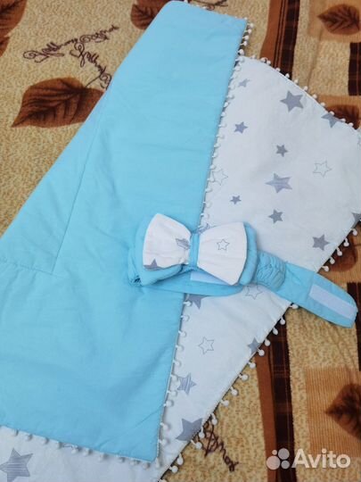 Конверт на выписку для мальчика голубой