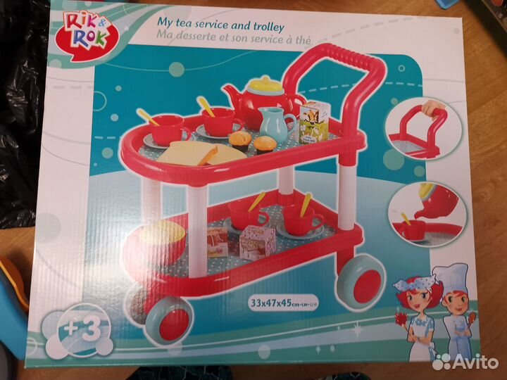 Чайный сервис и тележка игрушка rik&rok