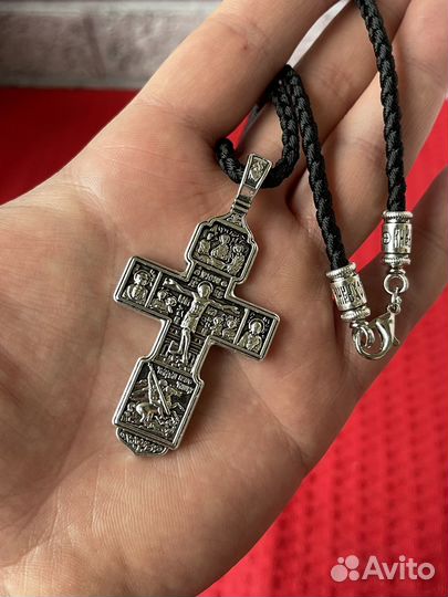 Крестик нательный на шнурке гайтан