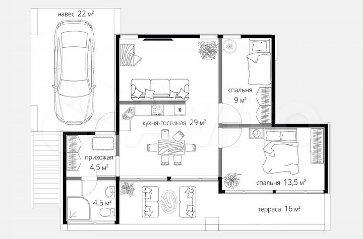 Дом 98 м² на участке 6 сот.