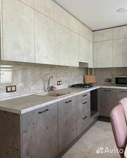 Кухонный гарнитур без ручек мок 0834789