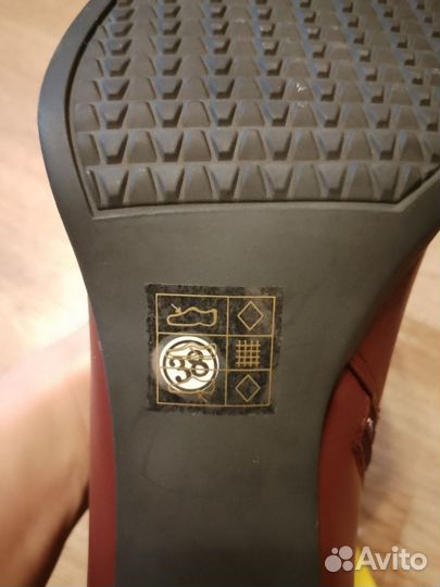 Ботильоны новые, бургунди,38 р, демисезонные