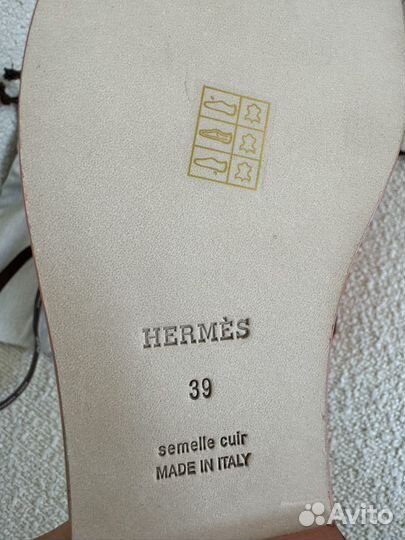 В наличии Hermes Oran 36-41 Шлепанцы персиковые