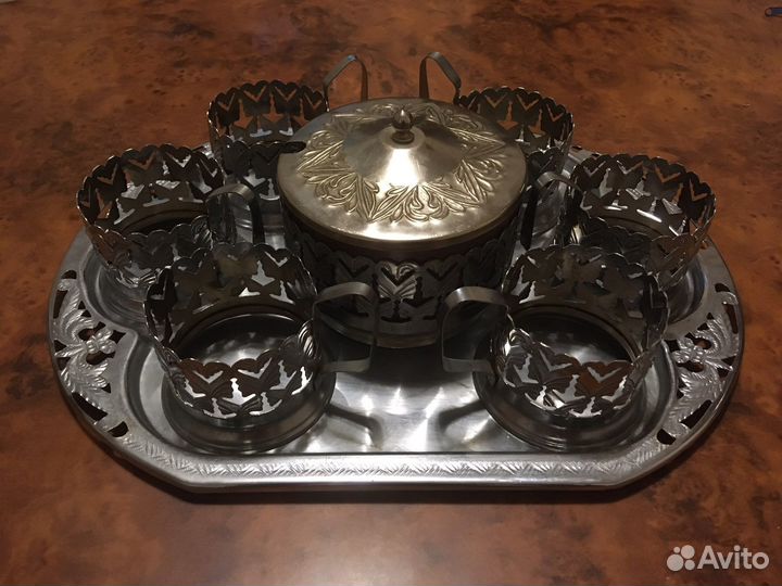 Чайный сервиз мельхиоровый
