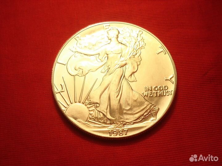 Монета Серебро Шагающая Свобода Редкий Униця