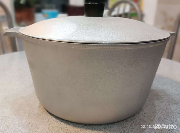 Кастрюля алюминиевая литая, 6 литров