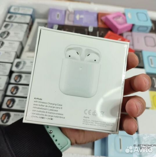 Наушники Apple Airpods 2 Lux v.7 c Чехлом