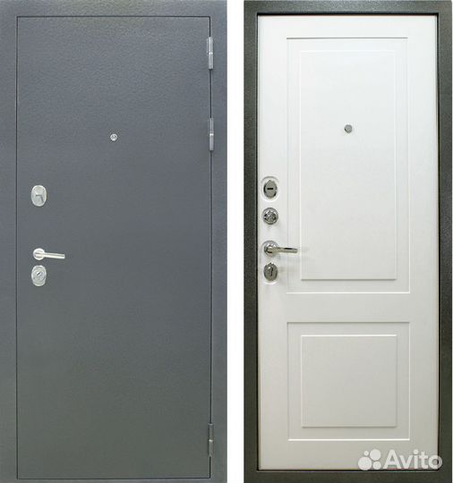 Дверь Прима (серебро темное) Белый снег